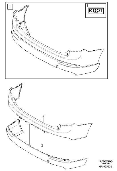 Volvo Xc Bumper Cover Rear Colour Code Variant Code Tq