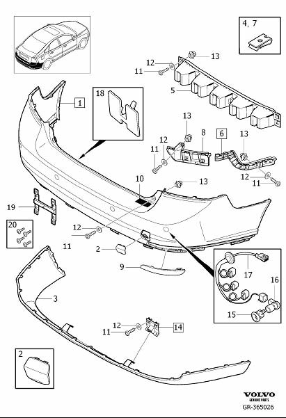 2012 volvo bumper parts