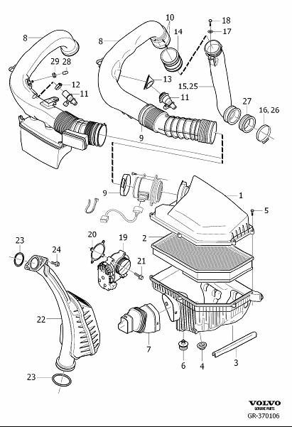 Volvo XC90 Six Point Socket Screw Air Cleaner And Throttle Housing