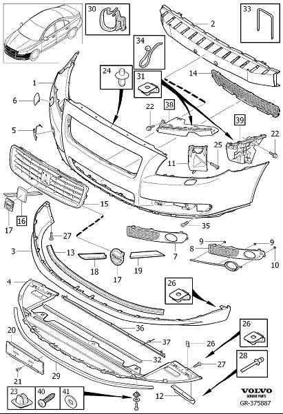 2012 volvo bumper parts