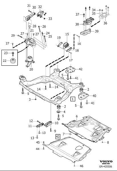 volvo S80 Motor Mount. Bushing. Engine Mountings. (Lower) - 31330138 ...