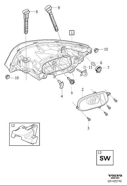 volvo V60 Cross Country Headlights. Halogen. Headlamps. (Left ...