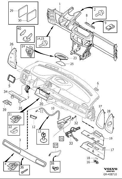 Volvo XC70 Instrument Panel Trim Panel. TRIM STRIP. CH - 31390082 ...