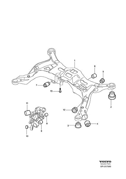 Volvo S L Cylinder Suspension Crossmember Insulator Left Volvo Parts