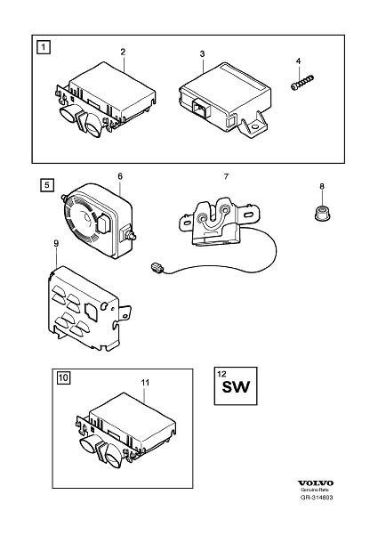 Volvo XC60 Anti-Theft Alarm Siren Bracket. A bracket - 31252208 | Volvo ...