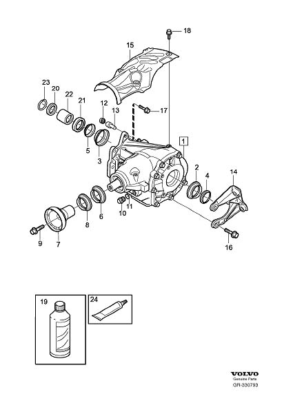 volvo XC60 Bracket. Bevel Gear - 30713236 | Volvo Parts Webstore, Oak ...