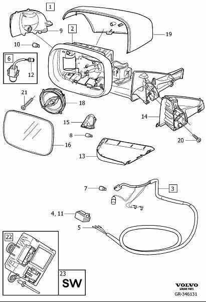 2009 volvo V70 Door Mirror Cover (Left) - 30716500 | Volvo Parts ...