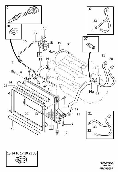 2008 Volvo Radiator hose. Expansion - 9492889 | Volvo Parts Webstore