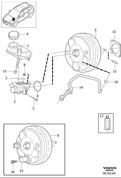 2016 Volvo XC60 2.5l 5 cylinder Turbo Brake Vacuum Hose. 6CYL. 6CYL ...