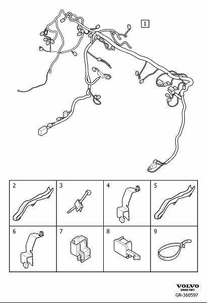 Volvo XC60 Cable harness duct - 30667111 | Volvo Parts Webstore, Oak ...