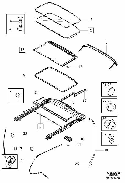 2020 Volvo Sunroof Drain Hose Drain Valve (Front) - 31424320 | Volvo ...