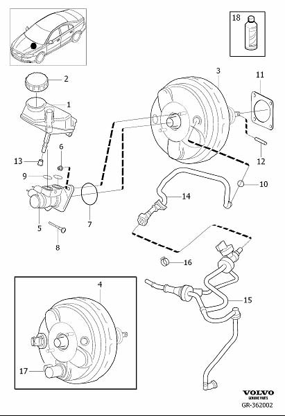 31274984 - volvo Brake Vacuum Hose. 6CYL. 6CYL. Variant code: CH01 ...