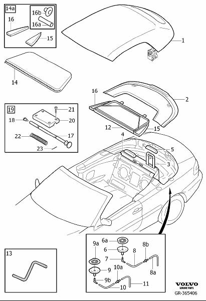 2004 Volvo C70 Wind deflector. Overview - 8664724 | Volvo Parts ...