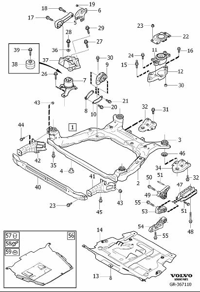 Volvo XC70 Bumper Impact Bar Nut. FLANGE NUT - 985972 | Volvo Parts ...