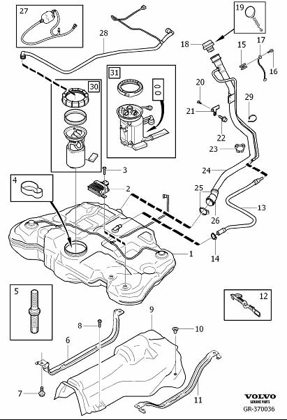 2015 volvo XC60 Fuel tank. Fuel Tank - 31303267 | Volvo Parts Webstore ...