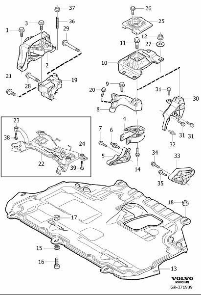 2010 Volvo C30 2.5l 5 cylinder Turbo Motor Mount. Torque Arm - 31277998 ...