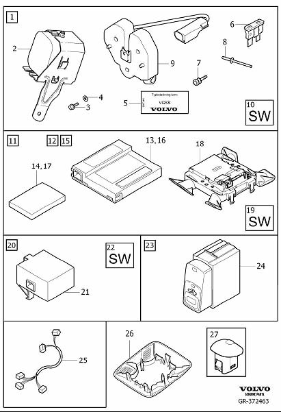 8624284 - Volvo Sensor. Alarm. Excl. IL. Excl. BE Without ECC sun ...