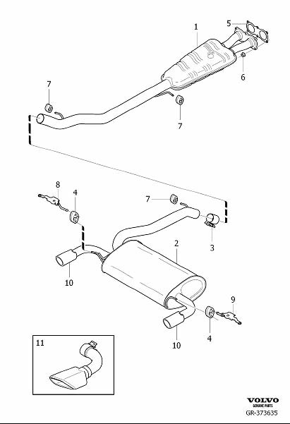 2019 Volvo S60 Clamp. Ch 297017- - 30742432 | Volvo Parts Webstore, Oak ...