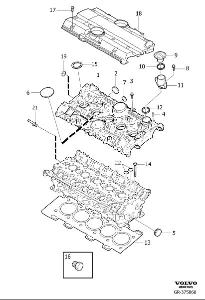 volvo C30 Engine Valve Cover. 5CYL TURBO - 31339765 | Volvo Parts ...