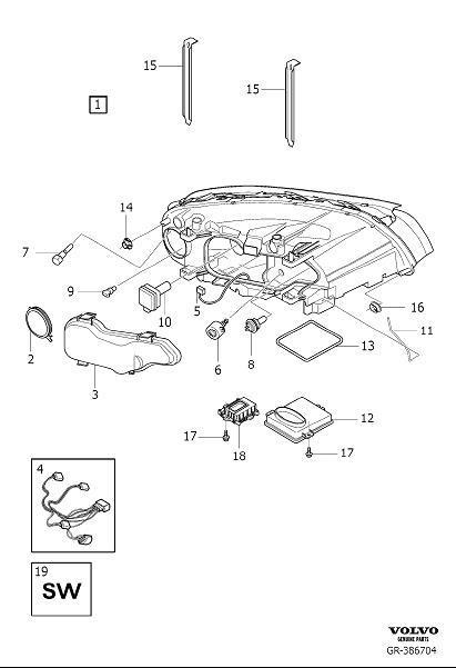 Volvo S80 Headlight Control Module (Right). CONTROL - 31283922 | Volvo ...