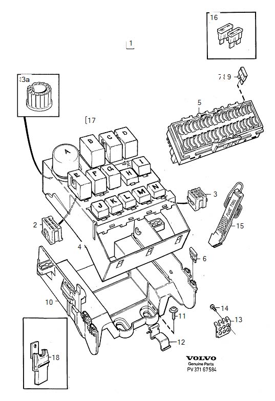 Volvo 780 Relay. Cabin. Central Electrical Unit - 3523805 | Volvo Parts ...