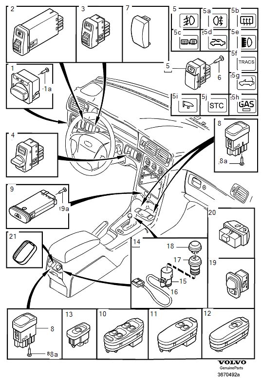 8628966 - Volvo Switch | Volvo Parts Webstore, Oak Park IL