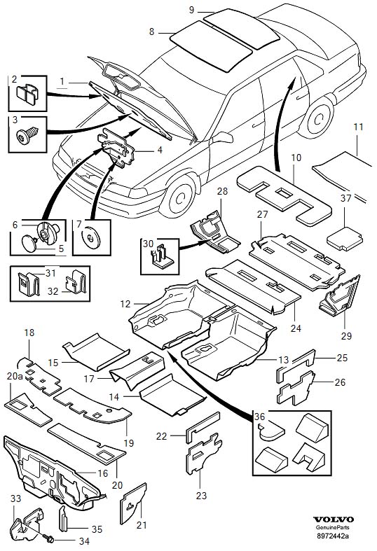 Volvo S70 Clip - 9165325 | Volvo Parts Webstore, Oak Park IL