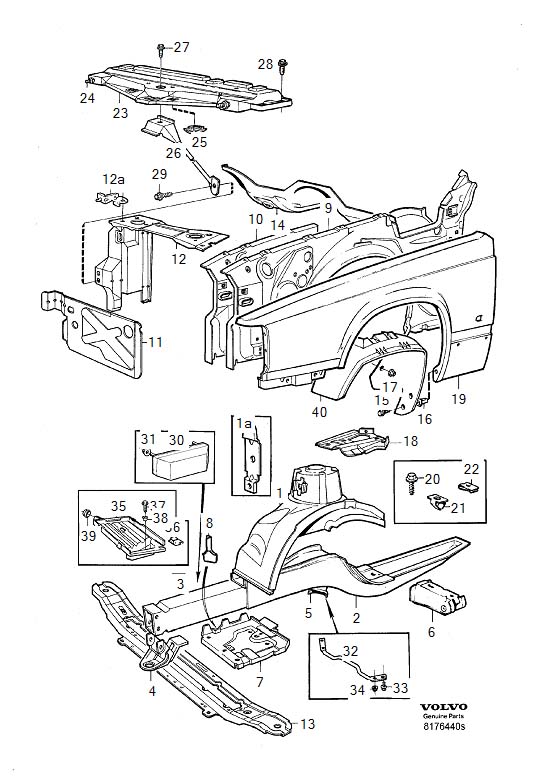 Volvo 760 Latch. Solution - 1334599 | Volvo Parts Webstore, Oak Park IL