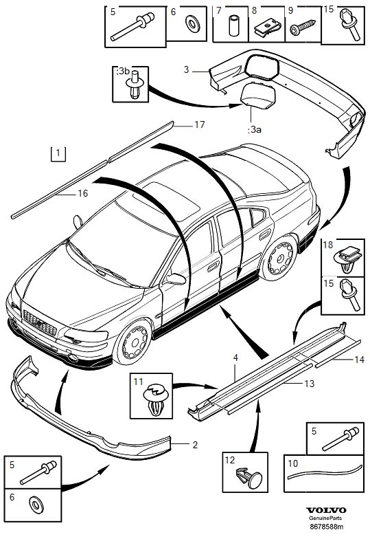 Volvo XC60 Radiator Support Air Deflector. EXPANSION - 6849584 | Volvo ...